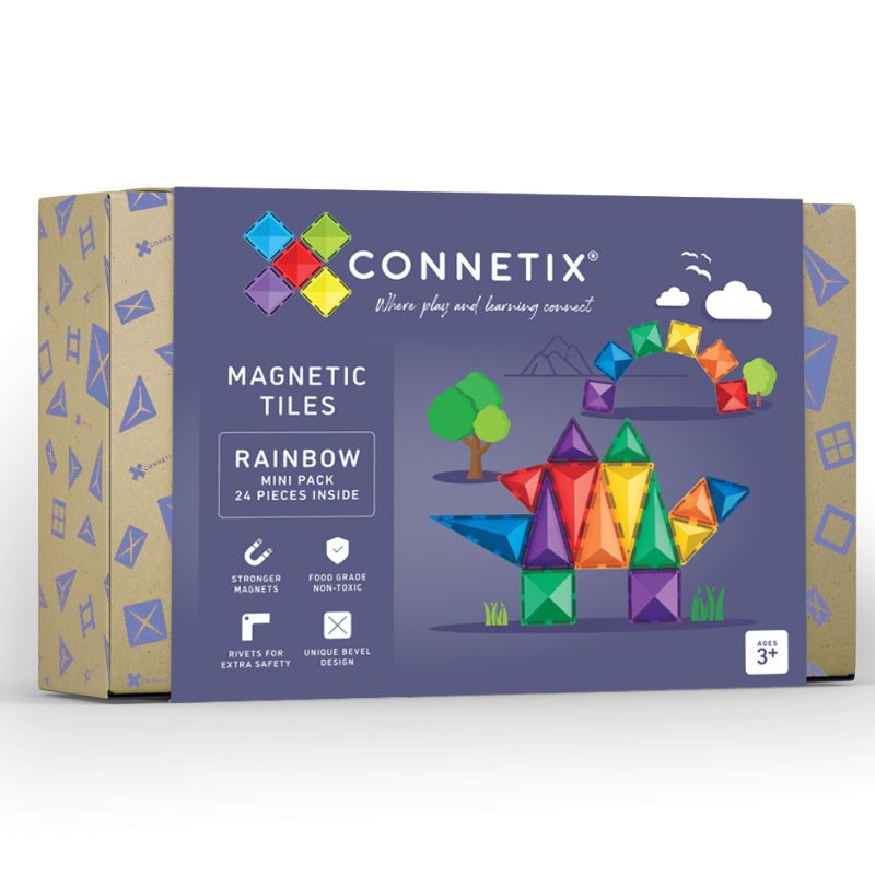 Connetix Tiles - 24 Piece Rainbow Mini Pack
